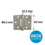 Charni�re forte inox pour volets battants / pour porte battante, l. 75 x l. 75 mm