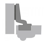 Charnire invisible  visser 95 intermat 9936 - entraxe 52 mm - c16mm hettich