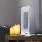 Chauffage en céramique avec thermostat réglable 2000w gris blanc Chauffage en céramique avec thermostat réglable 2000w gris blanc