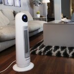 Chauffage soufflant en cramique colonne avec ecran lcd 2200w gris blanc