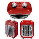 Chauffage soufflant vintage - rouge - 2000w - salle de bains