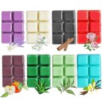 Chauffe - cire parfum - ensemble de 8 cubes / tartes assortis - pomme, alos, th vert, bois de santal, ...