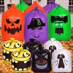 Checarzhn - - no1 - 12pcs sacs a feuilles d'halloween, sac poubelle halloween momie fantme chat noir ...