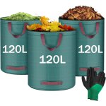 Checarzhn - - no1 - 3x120lsacs de jardin, sacs a dchets de jardin, sacs de dchets jardin rsistants, ...