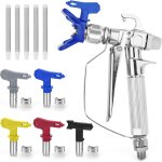 Checarzhn - - no1 - airless pistolet peinture haute pression 3600 psi, 5 pices pistolet filtre, 5 pices ...