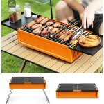 Checarzhn - - no1 - barbecue au charbon de bois - en acier inoxydable - petit barbecue portable - pour ...