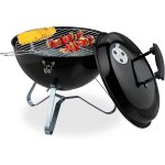 Checarzhn - - no1 - barbecue portable, grill rond, ø 37 cm, pour table, jardin, balcon, avec couvercle, ... Checarzhn - - no1 - barbecue portable, grill rond, ø 37 cm, pour table, jardin, balcon, avec couvercle, ...