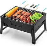 Checarzhn - - no1 - barbecue portable petit barbecue a charbon de table domestique pliable avec 2 barbecue ...