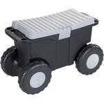 Checarzhn - - no1 - chariot de jardin xxl avec compartiment de rangement, tabouret de jardin respectueux ...