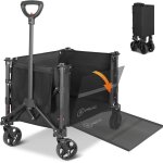 Checarzhn - - no1 - chariot de plage pliable jusqu'a 100 kg avec bandes rflchissantes, poigne rglable, ...