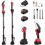 Checarzhn - - no1 - elagueuse sur perche, 4 en 1 coupe branche telescopique avec 2 batteries 4 ah, mini ... Checarzhn - - no1 - elagueuse sur perche, 4 en 1 coupe branche telescopique avec 2 batteries 4 ah, mini ...