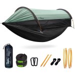 Checarzhn - - no1 - hamac de camping avec moustiquaire et pare - soleil, 290 x 140 cm, hamacs suspendus ...