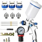 Checarzhn - - no1 - hvlp professionnel 600cc avec 3 buses 1, 4mm 1, 7mm 2, 0mm, pistolet a pulvrisation ...