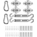 Checarzhn - - no1 - kit de fixation voile d'ombrage, soleil d'ombrage kit de fixation pour triangle carré ... Checarzhn - - no1 - kit de fixation voile d'ombrage, soleil d'ombrage kit de fixation pour triangle carré ...