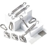 Checarzhn - - no1 - kit de quincaillerie pour voile d'ombrage m6 argent pour triangle de jardin, kit ...