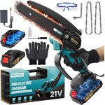 Checarzhn - - no1 - mini trononneuse a batterie 6 pouces, trononneuse electrique avec 2 batteries de ...