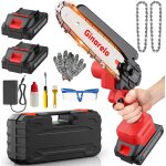 Checarzhn - - no1 - mini tronconneuse a batterie trononneuse - coupe branche electrique scie sans fil ...
