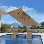 Checarzhn - - no1 - parasol de jardin extrieur inclinable 2, 5 x 2, 5 m carr, parasol droit avec chssis ...