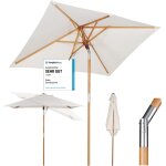 Checarzhn - - no1 - parasol rectangulaire en bois 200x150 cm pour march / jardin ¿ uv50 + inclinable ...