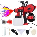 Checarzhn - - no1 - pistolet pulvrisateur electrique hvlp 550 w avec lumire led rtractable, rcipient ...