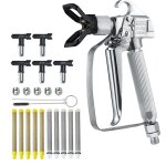Checarzhn - - no1 - pistolet pulvérisateur de peinture sans air, haute pression 248 bar, avec 5 embouts, ... Checarzhn - - no1 - pistolet pulvérisateur de peinture sans air, haute pression 248 bar, avec 5 embouts, ...