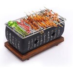 Checarzhn - - no1 - pole a barbecue de style japonais, pole de camping avec plaque, base de rcipient ...