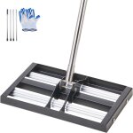 Checarzhn - - no1 - rteau de nivellement de pelouse, 431 x 254 x 1765 mm, niveleur de gazon, manche ...