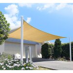 Checarzhn - - no1 - voile d'ombrage carr pour terrasse, 3 x 3 m en tissu anti - uv ¿ housse de protection ...