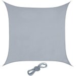 Checarzhn - - no1 - voile d'ombrage carrée, tissu pes, imperméable, concave, toile avec cordes, 2 x 2 ... Checarzhn - - no1 - voile d'ombrage carrée, tissu pes, imperméable, concave, toile avec cordes, 2 x 2 ...