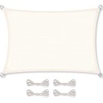 Checarzhn - - no1 - voile d'ombrage avec cordes de fixation pare - soleil jardin balcon basic rectangle ...