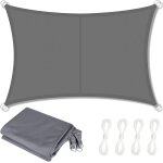 Checarzhn - - no1 - voile d'ombrage rectangulaire 4x3m impermable, toile ombrage en tissu polyester ...