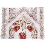 Chemin de table brod a fleurs, nouveau motif: 7 pivoines