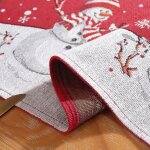 Chemin de table noel 35 x 180cm rouge chemin imprim etanche anti - fouling table a manger rectangulaire ...