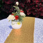 Chemin de table scintillant en paillettes or rose, 1 pice, dcor en tissu pour fte de mariage et nol ...