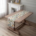 Chemin de table vert brod� jacquard chenille pastorale, chemin de table avec pompon, d�cor de table pour ...