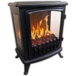 Chemine electrique 2000w avec flamme 3d noir 139 fire glass