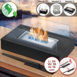 Cheminée ethanol de table - mobile, 35 x 18. 2 x 14. 6 cm, en acier inoxydable, 2 panneaux en verre - ... Cheminée ethanol de table - mobile, 35 x 18. 2 x 14. 6 cm, en acier inoxydable, 2 panneaux en verre - ...