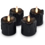 Cheng - lot de 4 bougies votives à led noir sans flamme en cire véritable, bougies led à piles avec minuterie ... Cheng - lot de 4 bougies votives à led noir sans flamme en cire véritable, bougies led à piles avec minuterie ...