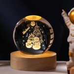 Cheng - décoration de noël - boule de cristal 3d avec lumière led - boule à neige - veilleuse - avec ... Cheng - décoration de noël - boule de cristal 3d avec lumière led - boule à neige - veilleuse - avec ...