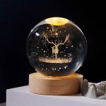 Cheng - décoration de noël - boule de cristal 3d avec lumière led - boule à neige - veilleuse - avec ... Cheng - décoration de noël - boule de cristal 3d avec lumière led - boule à neige - veilleuse - avec ...