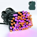 Cheng - guirlande lumineuse d'halloween - 5 m - 50 led - orange et violet - avec minuteur - etanche ip65 ...