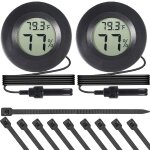 Chenquansarl - 2 pices mini thermomtre hygromtre rond digital avec sonde avec sonde affichage lcd ...