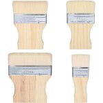 Chenquansarl - lot de 4 pinceaux plats de 6, 1 cm, 10, 1 cm, 12, 7 cm, avec manche en eucalyptus - rutilisabl ...