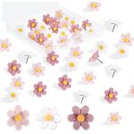 Chenquansarl - lot de 50 puna s en forme de fleur pour tableau d'affichage en lige (blanc + rose clair ...