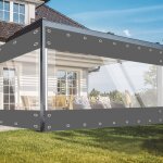 Chenquansarl - bche transparente en pvc impermable 420 g / m avec ?illets - pour jardin, tonnelle, ...