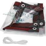 Chenquansarl - bche transparente en pvc impermable et robuste avec ?illets et corde pour jardin, camping, ...