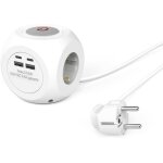 Chenquansarl - multipr cube avec interrupteur (rallonge multipr 1. 4m, bloc 3 pr s terre f schuko + 2 ...