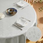 Chenquansarl - nappe ronde 160 cm de diamtre gris nappe extrieurs jardin nappe a rayures jacquard nappe ...