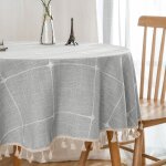 Chenquansarl - nappe ronde, nappe de table a pampilles lavable sans plis pour cuisine, dîner, fête, camping, ... Chenquansarl - nappe ronde, nappe de table a pampilles lavable sans plis pour cuisine, dîner, fête, camping, ...