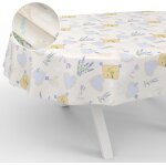 Chenquansarl - nappe en toile cire lavable, pour table de jardin, extrieur et intrieur, ovale, bord ...